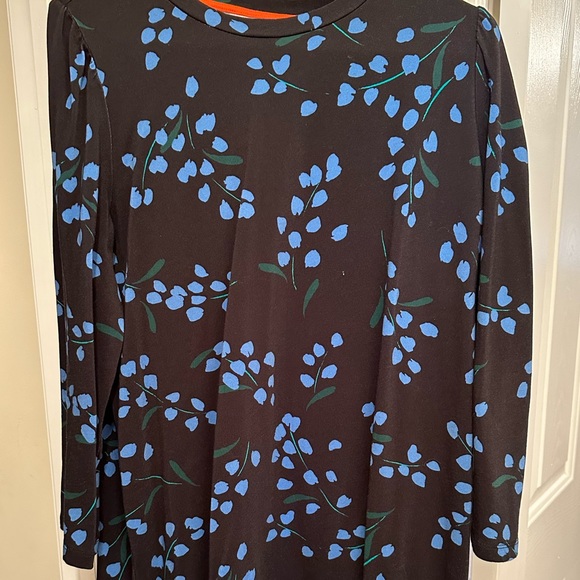 Kate Spade black printed long sleeve dress. Size L. - Picture 1 of 6